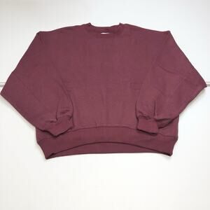 BP Nordstrom Sweatshirt Womens Small Burgundy Fleece Long Sleeve Pullover